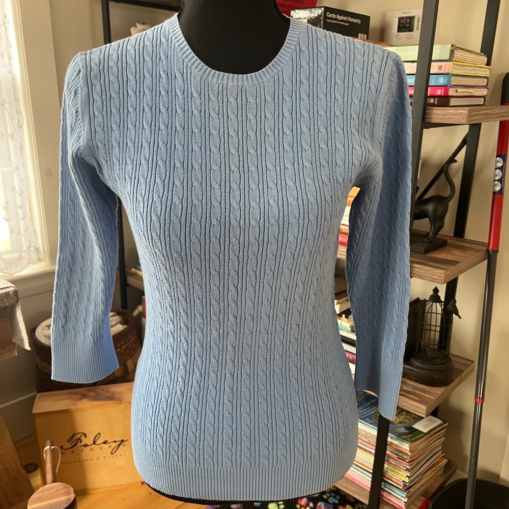 GAP Soft Blue Cable Knit Sweater